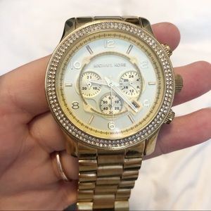 Michael Kors gold rhinestone watch